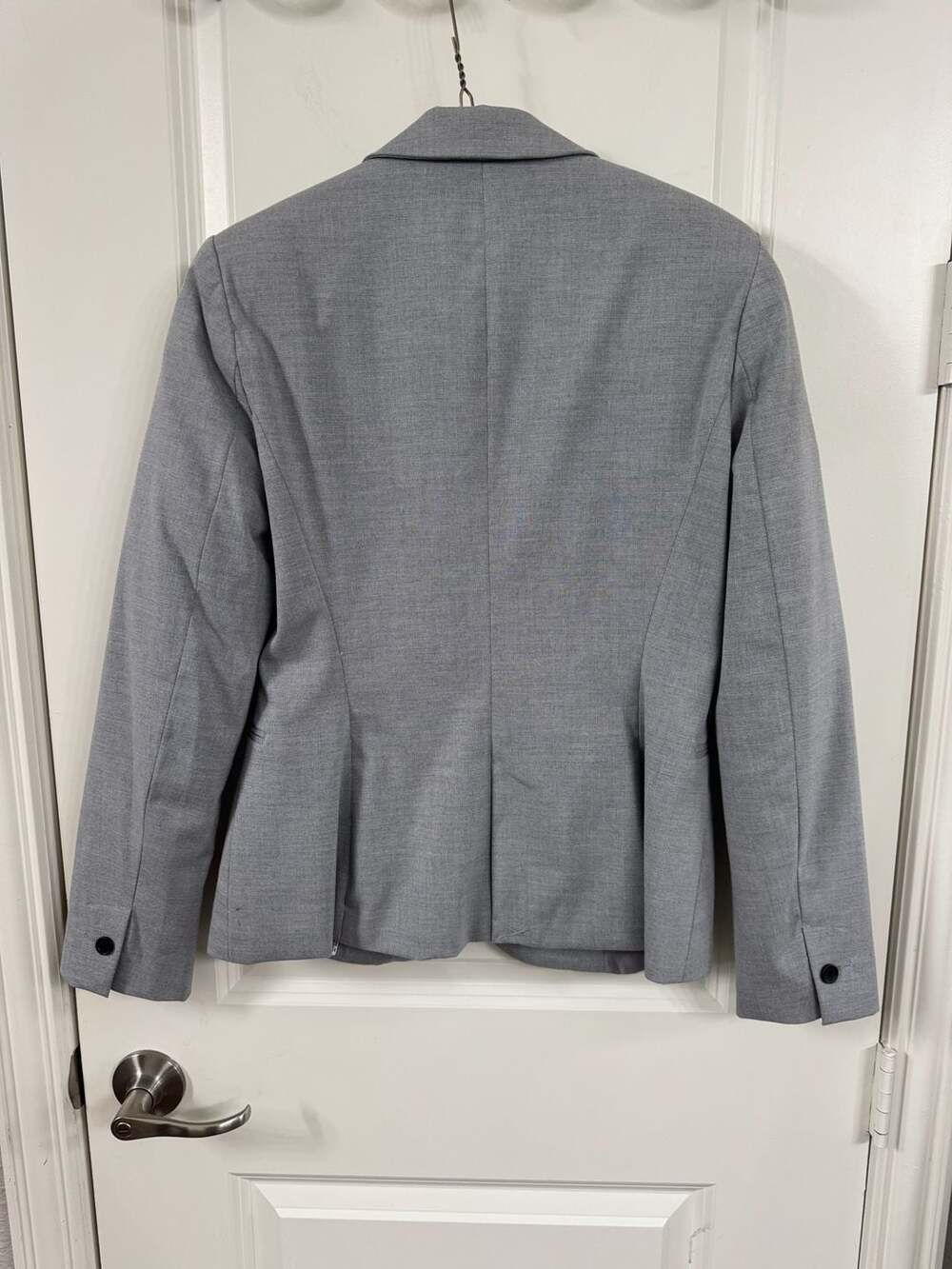 ZARA BASIC COLLECTION Grey One-Button Structured Blazer Size 4 - Picture 4 of 5